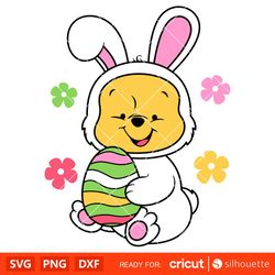 Baby Bunny Winnie The Pooh Svg, Easter Bunny Svg, Happy Easter Svg, Disney Svg, Cricut, Silhouette Vector Cut File