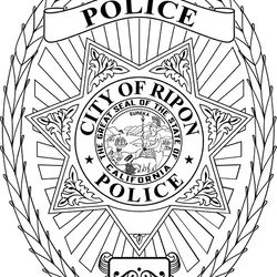 city of ripon police svg badge vector, svg, dxf,png, cnc,cricut maker, fiber laser, metal, wood engraving file,  calif