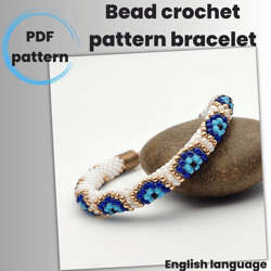 Bracelet pattern, Beaded bracelet pattern, Digital products, PDF pattern bracelet, Jewelry pattern, Crochet bead pattern