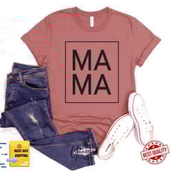 mama square shirt, new mom gift, first mothers day shirt, mothers day gift, first mothers day shirt, future mom , baby a