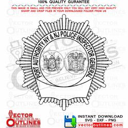 port authority police inspector general vector badge svg ny nj port authority police patch logo emblem cnc file