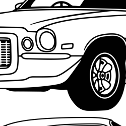 Chevrolet Camaro 1971 line art   Vector file for laser engraving, cnc router, cutting, circuit , vinyl cutting file