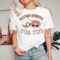 eating for two pregnancy announcement shirt, eating donuts for two baby reveal tee, donuts baby shower t-shirt, donuts g