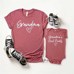 grandma and grandchild matching set, grandma grandma's buddy matching gift, grandma and me outfit, new grandma gift,funn