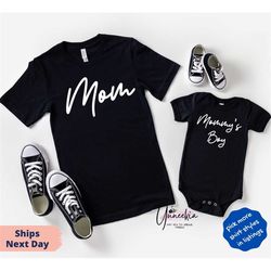 Mom Mommy's Boy Matching Set, Mom T shirt, Boy Onesie, Mini Toddler, Mini Youth, New Mom Gift Idea, Baby and Mama, Newbo