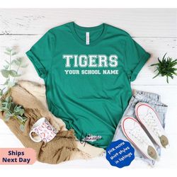 custom school name t shirt, custom school mascot print shirt, school team group shirt, personalized high school shirt, m
