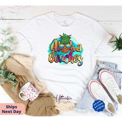 aloha beaches shirt,pineapple shirts, aloha surf shirt, aloha travel t-shirt,aloha beach surfer tee, surf lover gift, ha