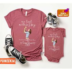 Custom Mom Baby Photo Our First Mother's Day Shirts, Mommy And Me Matching  Outfit, Mother's Day Mommy Me Tshirt, Mother