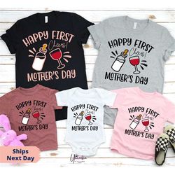 cool happy first mothers day shirt, first mothers day gift, mommy and me outfit, mother day mommy and me shirt, mommy an