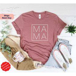 mama square personalized shirt gift for mom, new mama shirt, mom life shirt, grandma gift for mothers day t-shirt, mothe