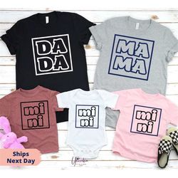 mama mini dada shirt, mama mini dada matching set, mama t shirt, dada t shirt, mini onesie, mini toddler, mini youth,fam
