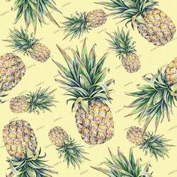 watercolor pineapple 23 seamless tileable repeating pattern