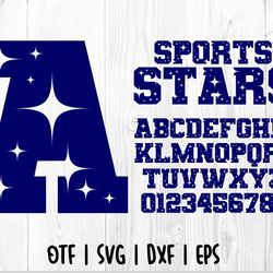 font with stars otf | varsity font, college font, stars font letters and numbers svg