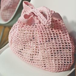 Crochet net bag Video tutorial Raffia bag crochet pattern Straw bag PDF pattern Summer tote bag pattern