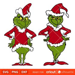 grinch santa claus bundle svg, christmas svg, merry grinchmas svg, santa claus svg, cricut, silhouette vector cut file