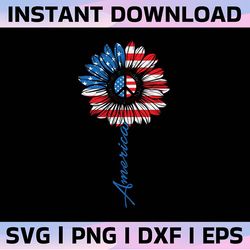 patriotic sunflower usa american flag png clipart clip art design cut file sublimation or print shirt mug sign love amer