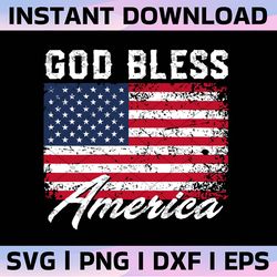 god bless america png, red white blue flag patriotic, 4th of july png, god bless america sublimation design