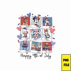 happy 4th of july png, retro mickey and friends 4th of july png, blue & friends 4th july png bundle, blue dog png