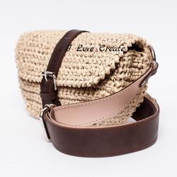 Crochet pattern Raffia waist bag Video tutorial Straw raffia bag PDF pattern Belt bag pattern Raffia yarn
