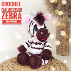crochet pattern plush zebra pdf file in english