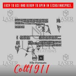 sm laser creations colt 1911 scroll  design