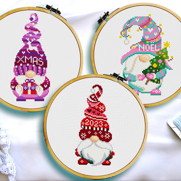 Christmas gnome cross stitch, Funny christmas cross stitch, Small cross stitch, Cross stitch baby, Digital PDF.jpg