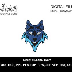 digital file embroidery, file designs dst, instant download, the wolf
