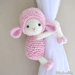 Rosie Lamb curtain tieback Crochet Pattern, Amigurumi Lamb, Sheep Crochet Pattern