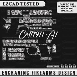 Engraving Firearms Design 1911A1 US ARMY CALIBER 45ACP Scroll Design