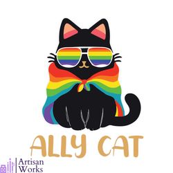 lgbt ally cat be kind gay rainbow funny lgbtq svg cutting file