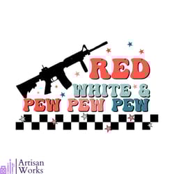 red white and pew pew pew independence day svg cutting file