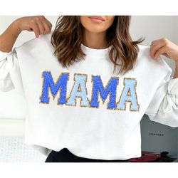 Glitter Patch MAMA Sweatshirt, Mothers Day Gift from Son, Baby Shower Gift Boy Gender Revea, Birthday Gift for Mom Shirt