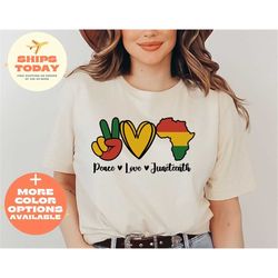 juneteenth shirt, freeish shirt, black history shirt, black culture shirts, black lives matter shirt, peace love junetee