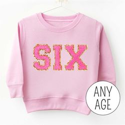 6th birthday shirt girl, six birthday shirt, 6th birthday girl sweatshirt, sixth birthday tshirt, 6 year old birthday