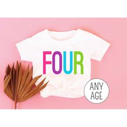 4th birthday shirt girl, fourth birthday tshirts, four year old birthday girl shirt, 4 year old birthday gift