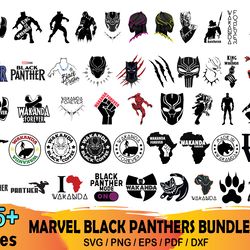 65 marvel black panthers bundle svg, black panther svg