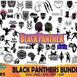 65 black panthers bundle svg, black panther svg, superhero svg