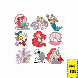 little mermaid clipart, little mermaid png instant download, ariel png, princess shirt, little mermaid birthday png