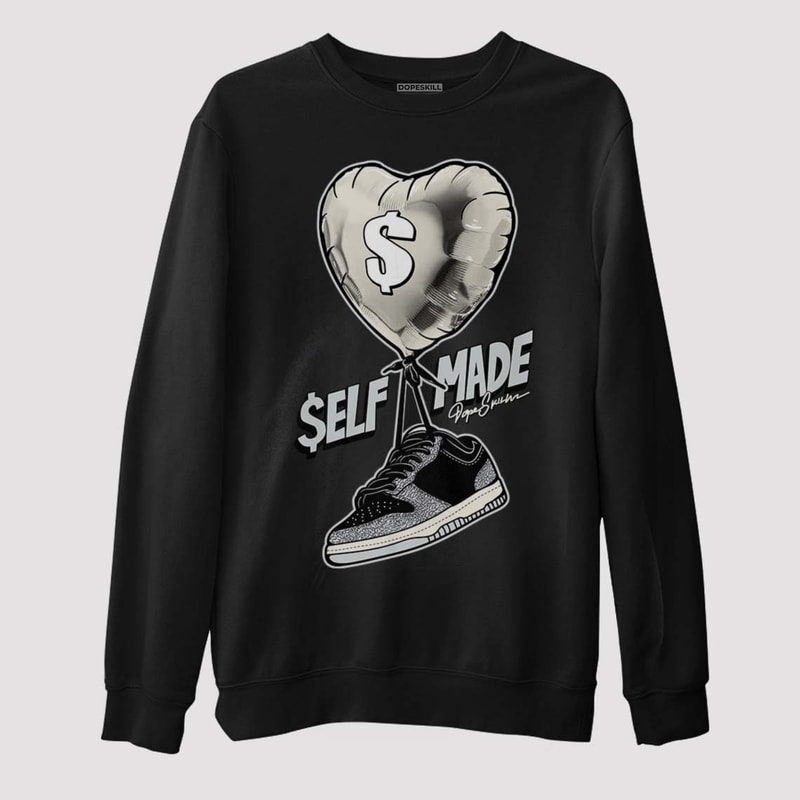 Black Cement 1s Low OG DopeSkill Unisex Sweatshirt Self Made Graphic - 1.jpg