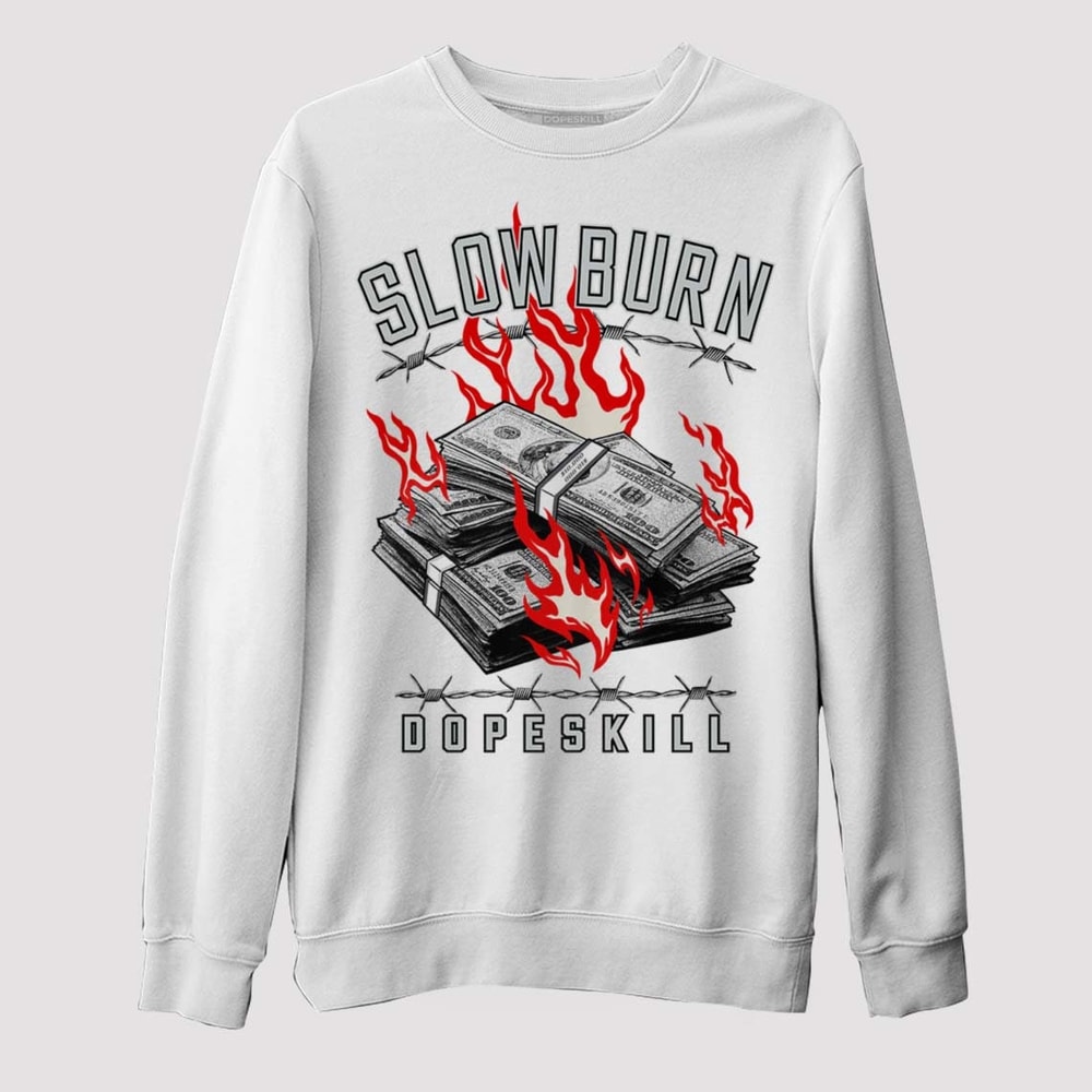 Black Cement 1s Low OG DopeSkill Unisex Sweatshirt Slow Burn Graphic - 2.jpg
