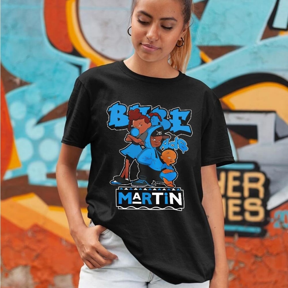 Martin Babe's Kids 90s Melanin Unisex Sneaker Shirt Match Black University Blue 13s Tee, Jordan 13 Black University Blue 2022 T-Shirt