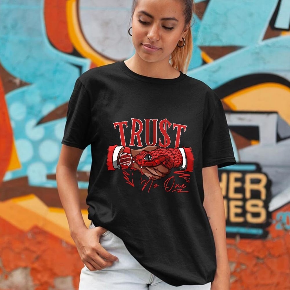 Snake Trust No One Unisex Sneaker Shirt Match Retro Playoffs 13s Tee, Jordan 13 Playoffs T-Shirt