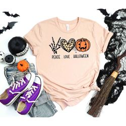 peace love halloween shirt, peace love halloween, halloween shirt, funny halloween shirt, happy halloween shirt, hallowe