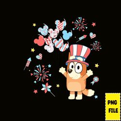 blue character 4th july png bundle, blue dog family 4th of july png, patriotic cartoon png, blue dog 4th of july png