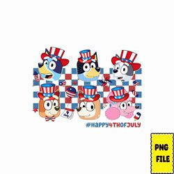 happy 4th of july png, red white bluey png svg, bluey and bingo 4th of july png, bluey fireworks png, heeler family