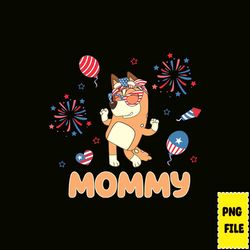 mommy bluey png, blue dog 4th of july png, fourth of july bundle, independence day png, blue family, digital download