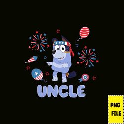 uncle bluey png, blue dog 4th of july png, fourth of july bundle, independence day png, blue family, digital download