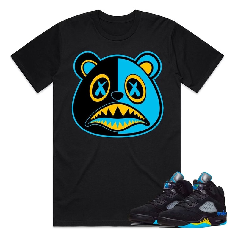 Jordan Retro 5 Aqua 5s Sneaker Tees, Jordan 5 Retro Aqua Yayo Baws T-Shirt, Sneaker Shirt