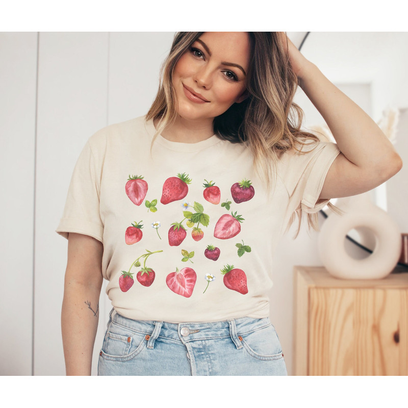 Watercolor Strawberries Graphic Tee - 2.jpg
