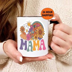 retro mama mug, groovy mama, cute mama coffee mug, mama gifts, christmas gift ideas for mama, mama christmas, mama cup,
